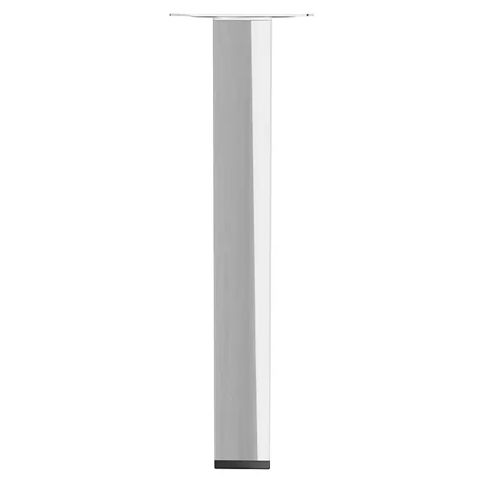 Walteco Möbelfuß - L x B x H: 25 x 2,5 x 20 cm, Traglast: 50 kg, Stahl, Silber, Glänzend - Ein silberner, sechseckiger Möbelbein mit Befestigungsplatte, ideal für moderne Möbeldesigns und stabile Unterstützung.