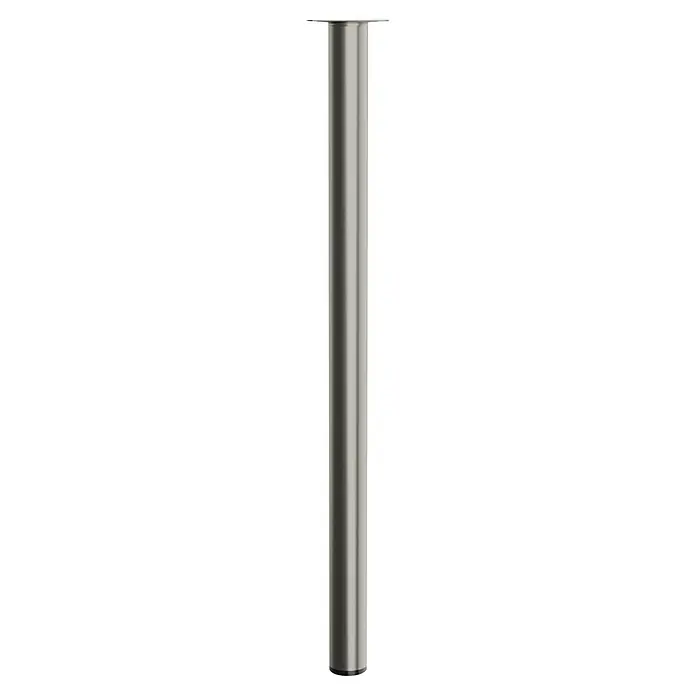 Walteco Möbelfuß - L x B x H: 3 x 3 x 50 cm, Ø x H: 3 x 50 cm, Traglast: 50 kg, Stahl, Nickel - Silberfarbener Tischfuß aus Metall mit quadratischer Befestigungsplatte für eine moderne und stabile Tischkonstruktion.