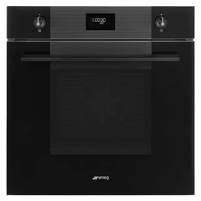 Smeg Horno empotrado SF6101TVNO - L x An x Al: 79,9 x 59,7 x 59,2 cm - Horno negro SMEG con pantalla digital y perillas de temperatura. Diseño moderno que se integra en cualquier cocina. Construcción de alta calidad para un uso duradero.