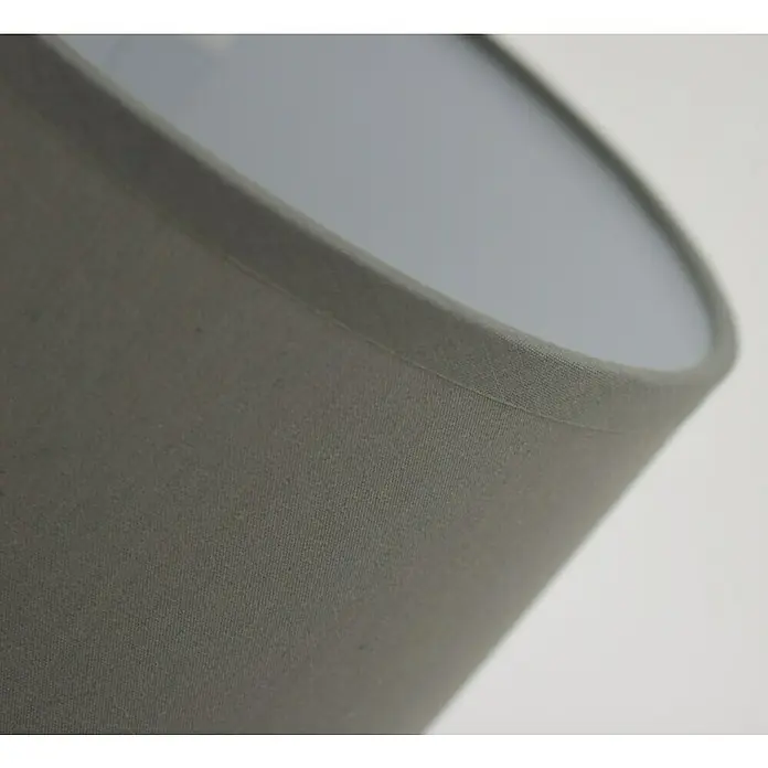 Idp Lampshades Lámpara de sobremesa Alizee - 40 W, L x An x Al: 15 x 15 x 24,5 cm, Gris, E14 - Primer plano de una pantalla de lámpara gris con interior blanco, que ofrece una elegancia sencilla para cualquier lámpara.
