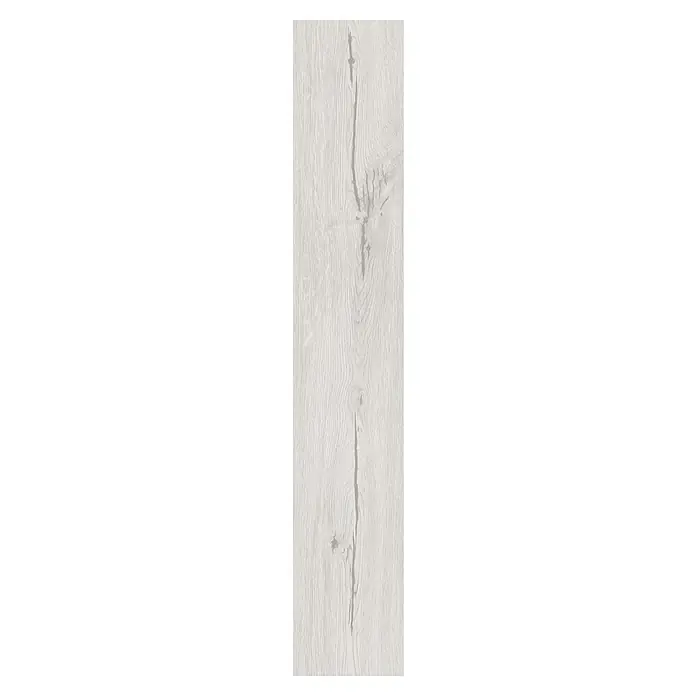 LOGOCLIC Laminado Roble Snow - 1.200 x 196 x 8 mm, AC5 - Patrón de grano de madera clara con texturas finas y nudos, ideal para suelos modernos o revestimientos de pared. Estructura de madera natural en tonos suaves.