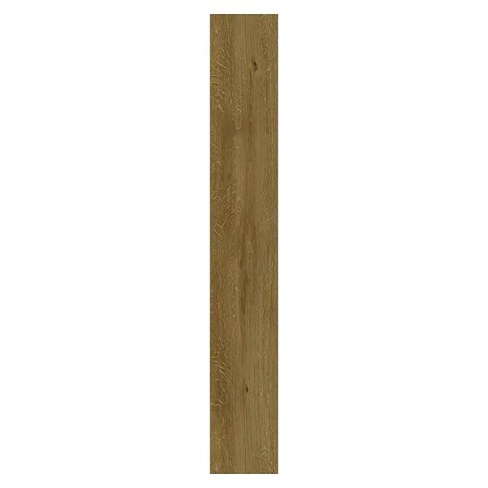Allure Suelo vinílico SPC Amsterdam Natural - 1.220 x 226 x 5,2 mm, Marrón, Resistente al agua - Primer plano de una chapa de madera marrón claro con vetas finas, ideal para muebles o suelos, que proporciona un aspecto cálido y natural.