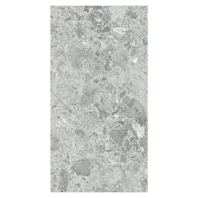 Allure Suelo vinílico SPC Silver Corinto - 610 x 305 x 5,2 mm, Gris, Resistente al agua - Baldosa de mármol gris con una mezcla de tonos claros y oscuros, ideal para interiores elegantes que buscan elegancia y durabilidad.