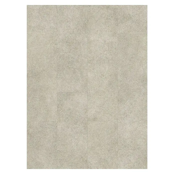 Allure Suelo vinílico SPC Chalkstone Wren - 914 x 457 x 6,5 mm, Gris, Resistente al agua - Suelo claro y texturizado hecho de baldosas cuadradas. El diseño es moderno y sencillo, ideal para interiores.