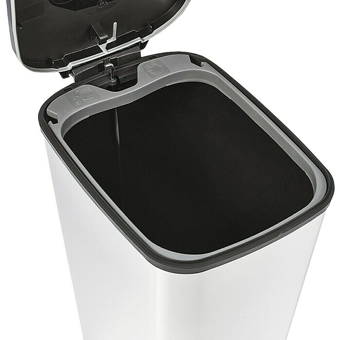 KIS Treteimer Chic (45 l, Schwarz/Silber, Eckig, Kunststoff)