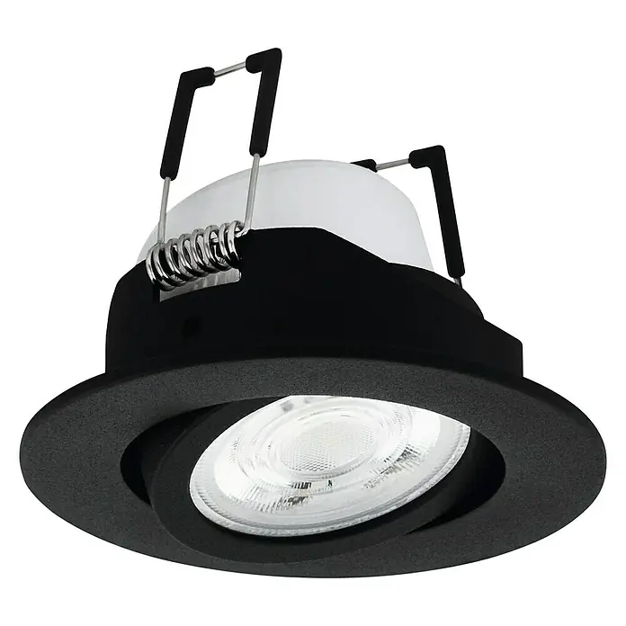 Eglo LED-Einbauleuchte rund Saliceto-Z - Ø x H: 88 x 46 mm, Schwarz, 1 Stk. - Schwenkbarer LED-Deckeneinbaustrahler in Schwarz, ideal für moderne Innenräume. Die Leuchte bietet helles, effizientes Licht.