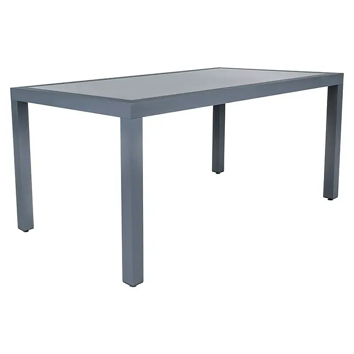 Mesa De Jardín Mendler Polirratán 120x75 Cm - Negro, Con Vidrio, Para Exterior E Interior