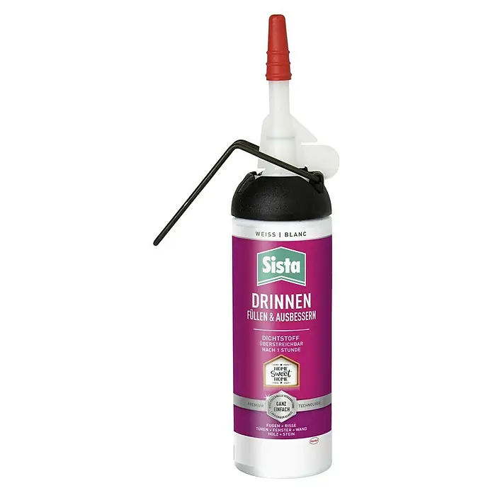 Sista Acryl-Dichtmasse Drinnen - Weiß, 100 ml - Sista Drinnen Füllen & Ausbessern: Dichtstoff für Innenräume zum Füllen und Ausbessern von Fugen, Rissen und Löchern in Wänden, Türen und Fenstern.
