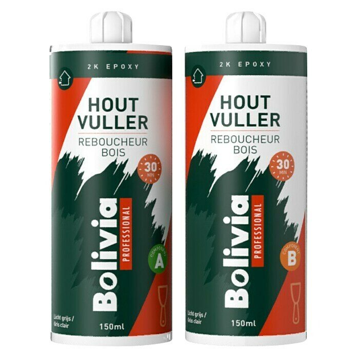 Bolivia Professional Houtvuller 2K Epoxy (Lichtgrijs, 300 ml) | BAUHAUS