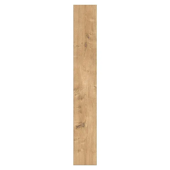 LOGOCLIC Laminatmuster Vinto Eiche Milford - 296 x 195 x 1 mm, Landhausdiele - Helle Holzoptikplatte mit sichtbarer Maserung und Ästen.