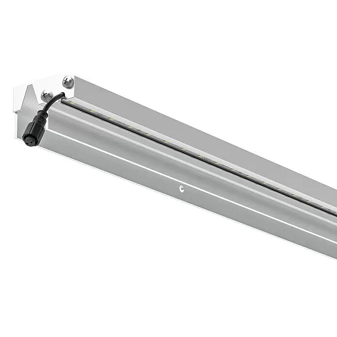 LyghtUp Zaunbeleuchtung - Länge: 173,3 cm, Silber, Passend für: WPC- und Aluminium-Steckzäune - Silberfarbene LED-Profilleuchte aus Aluminium mit sichtbarem LED-Band und schwarzem Anschlusskabel.