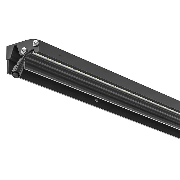 LyghtUp Zaunbeleuchtung - Länge: 173,3 cm, Anthrazit, Passend für: WPC- und Aluminium-Steckzäune - Schwarze LED-Lichtleiste mit integriertem LED-Streifen und elektrischem Stecker.