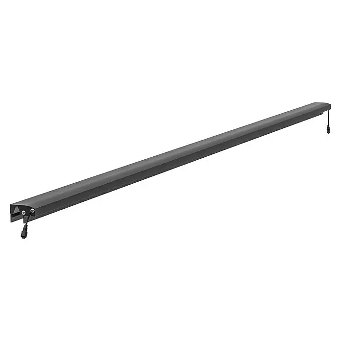 LyghtUp Zaunbeleuchtung - Länge: 173,3 cm, Anthrazit, Passend für: WPC- und Aluminium-Steckzäune - Dunkelgraue, längliche LED-Lichtleiste mit Stromanschlüssen an beiden Enden.