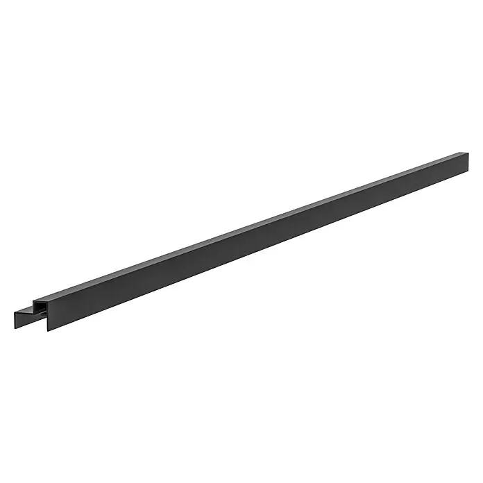 LyghtUp Zaun-Adapterprofil - Länge: 173,3 cm, Anthrazit, Passend für: Holzzäune mit 40 mm Stärke - Langes, dunkelgraues Aluminium-U-Profil mit flacher Kante.