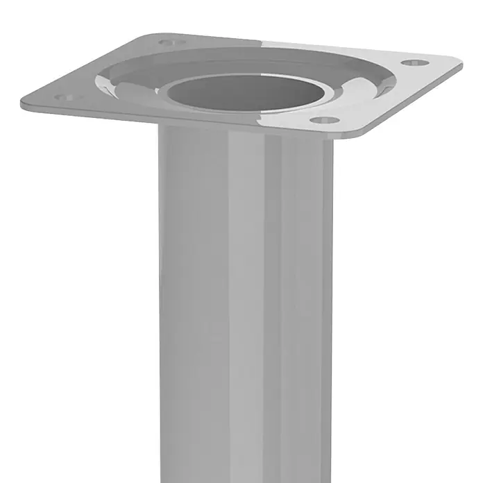Walteco Möbelfuß - L x B x H: 3 x 3 x 10 cm, Ø x H: 3 x 10 cm, Traglast: 50 kg, Stahl, Grau - Diese Aufnahme zeigt eine Metallsäule mit quadratischer Basis, ideal für industrielle Anwendungen und robuste Konstruktionen.