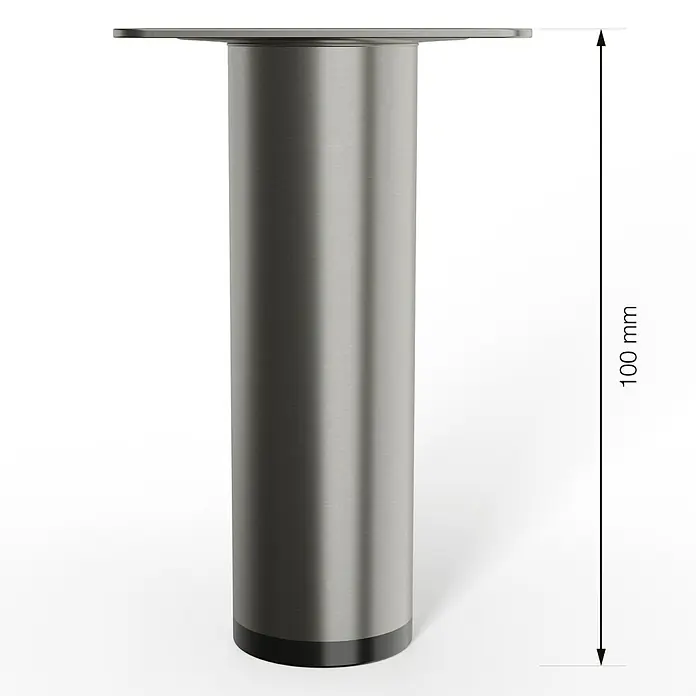 Walteco Möbelfuß - L x B x H: 3 x 3 x 10 cm, Ø x H: 3 x 10 cm, Traglast: 50 kg, Stahl, Nickel - Metallbeintisch mit einer Höhe von 100mm, ideal für Möbelprojekte. Robuste Konstruktion und modernes Design.