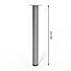 Walteco Möbelfuß (L x B x H: 3 x 3 x 30 cm, Ø x H: 3 x 30 cm, Traglast: 50 kg, Stahl, Grau) | BAUHAUS