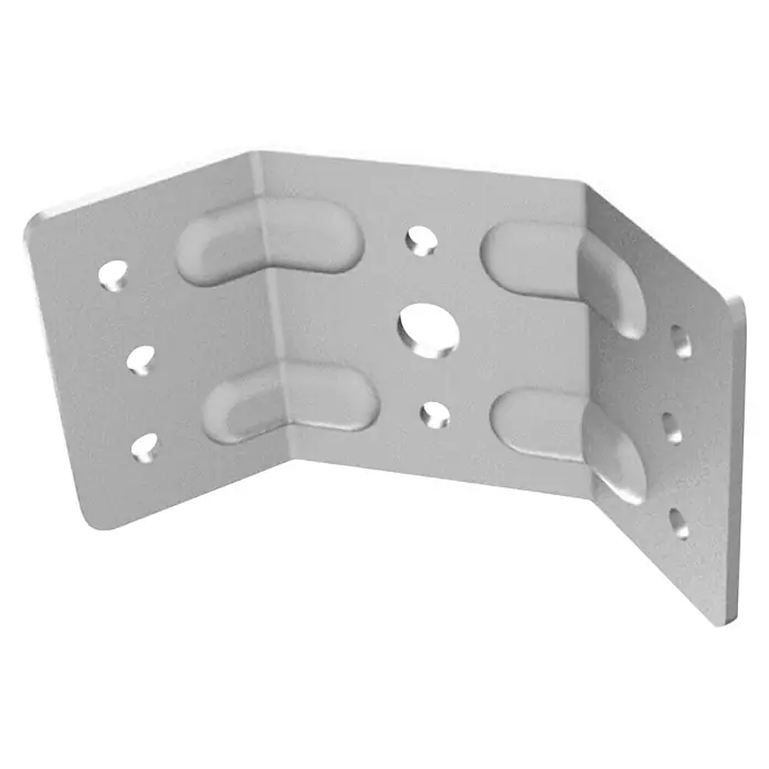 Walteco Winkelverbinder - L x B x H: 10,5 x 3 x 5,8 cm - Eine dreifach-Winkelverbinder aus Metall mit mehreren Löchern zur Befestigung, ideal für robuste Konstruktionen und Möbelbau.