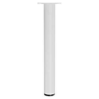 Walteco Möbelfuß (L x B x H: 3 x 3 x 25 cm, Ø x H: 3 x 25 cm, Traglast: 50 kg, Stahl, Weiß)