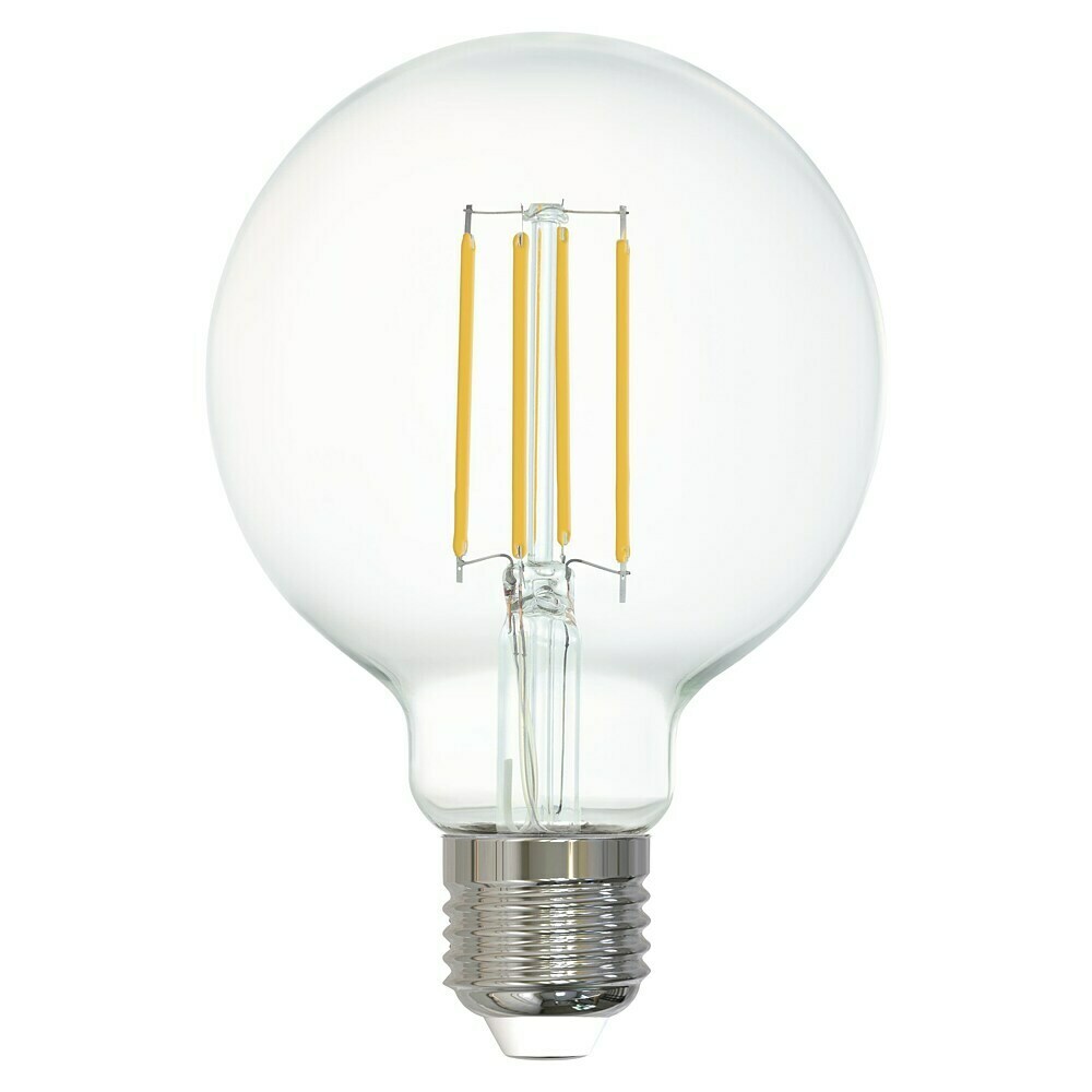 EGLO connect.z Smart Home lampadina Led E27, design vintage, G95, ZigBee, app e controllo vocale, dimmerabile, colore della luce regolabile, 360 lumen, 5 W, ambra