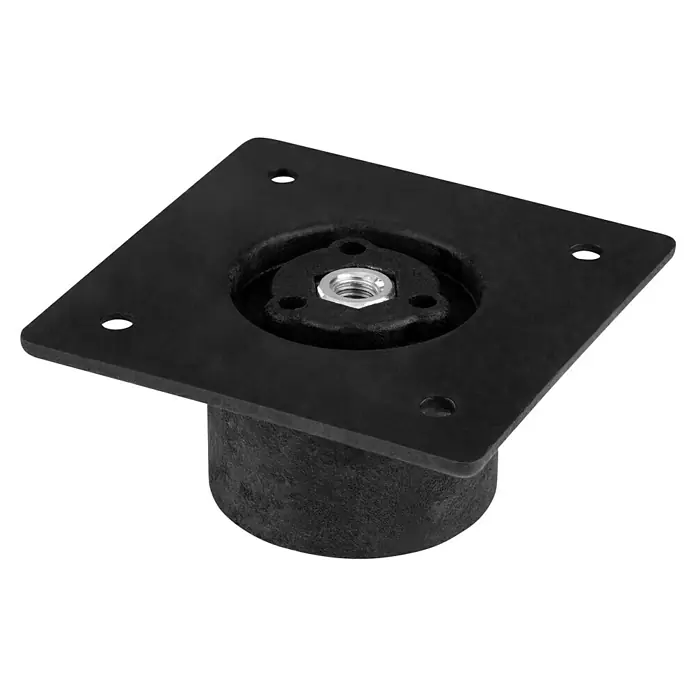 Walteco Adapterplatte Nordic - Passend für: Walteco Möbelfuß Nordic, Kunststoff, 2 -tlg. - Schwarze Gerätehalterung mit quadratischer Basis und mittiger Sechskantmutter zur sicheren Befestigung von Geräten.