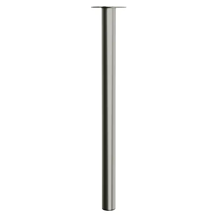 Walteco Möbelfuß - L x B x H: 6 x 6 x 90 cm, Ø x H: 6 x 90 cm, Traglast: 75 kg, Stahl, Nickel - Metalltischbein in voller Länge, zylindrisch, für eine moderne Einrichtung, elegantes Design und robuste Bauweise für Stabilität und Stil.