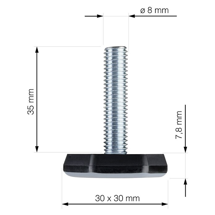 Walteco Vijci za regulaciju  (Ø x V: 3 x 4,28 cm, Navoj: M 8) | BAUHAUS