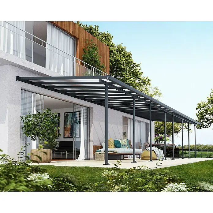 Solid Elements Terrassenüberdachung Martina - B x T: 1.092 x 300 cm, Anthrazitgrau, Polycarbonat, Transparent - Die elegante Terrassenüberdachung bietet stilvollen Schutz vor Sonne und Regen. Genießen Sie entspannte Stunden im Freien unter dem modernen Design.