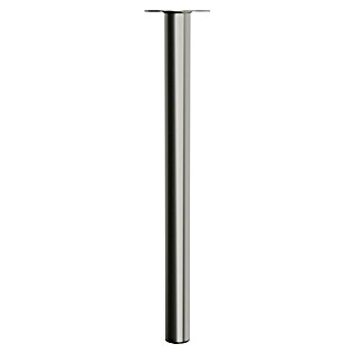 Walteco Möbelfuß (L x B x H: 6 x 6 x 80 cm, Ø x H: 6 x 80 cm, Traglast: 75 kg, Stahl, Nickel)