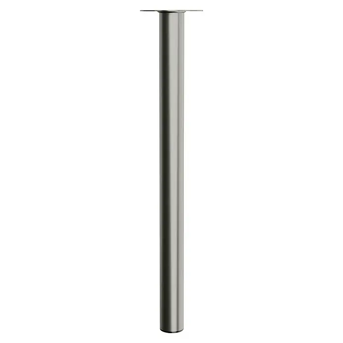 Walteco Möbelfuß - L x B x H: 6 x 6 x 80 cm, Ø x H: 6 x 80 cm, Traglast: 75 kg, Stahl, Nickel - Ein elegantes, silberfarbenes Tischbein aus Metall. Ideal für moderne Möbeldesigns und robuste Konstruktionen.