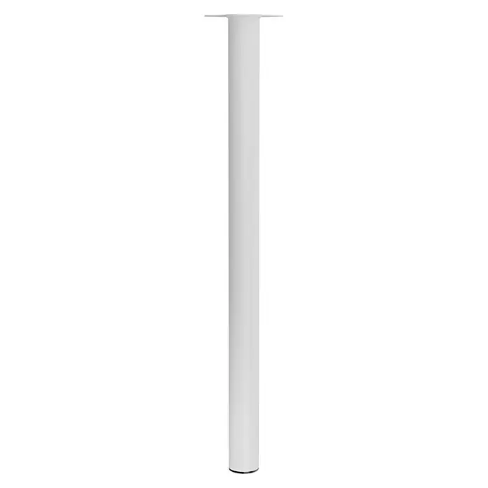 Walteco Möbelfuß - L x B x H: 6 x 6 x 90 cm, Ø x H: 6 x 90 cm, Traglast: 75 kg, Stahl, Weiß - Weiße Möbelfüße mit Montageplatte, ideal für Tische oder Schränke. Robust und stabil für den täglichen Gebrauch.
