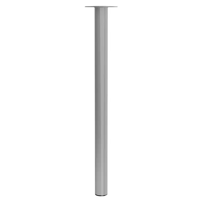 Walteco Möbelfuß - L x B x H: 6 x 6 x 90 cm, Ø x H: 6 x 90 cm, Traglast: 75 kg, Stahl, Grau - Nahaufnahme einer einzelnen Tischbeinverlängerung in Grau, die Stabilität und Höhe für Möbel bietet.