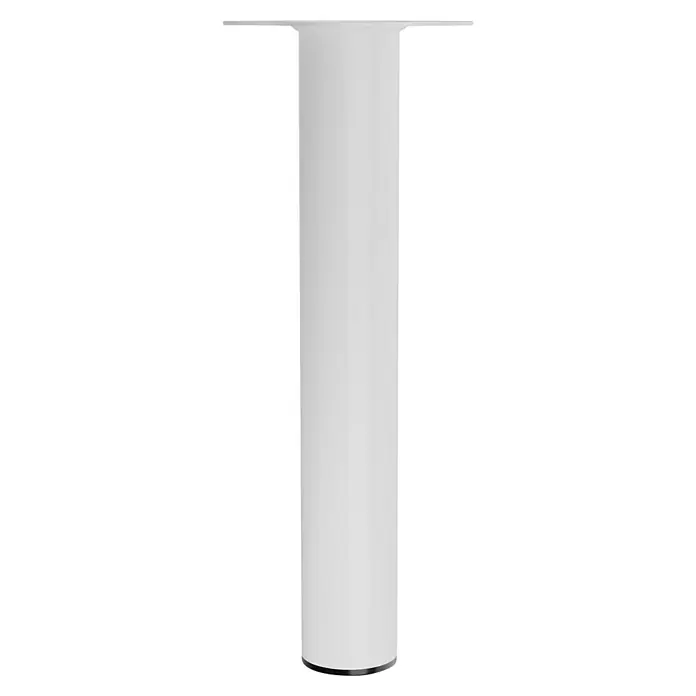 Walteco Möbelfuß - L x B x H: 6 x 6 x 40 cm, Ø x H: 6 x 40 cm, Traglast: 75 kg, Stahl, Weiß - Weiße Tischbein mit glänzender Oberfläche. Das schlanke Design macht es zur perfekten Ergänzung für moderne Möbel.