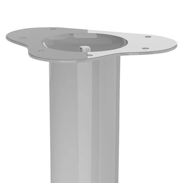 Walteco Möbelfuß - L x B x H: 6 x 6 x 20 cm, Ø x H: 6 x 20 cm, Traglast: 75 kg, Stahl, Grau - Die silberne Tischbeinbefestigung mit einer runden Säule bietet eine moderne und stabile Basis für Möbelprojekte und Designanwendungen.
