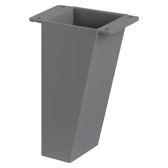 Walteco Möbelfuß Killo - L x B x H: 7,9 x 4,2 x 12 cm, Traglast: 250 kg, Kunststoff, Anthrazit - Grauer, rechteckiger Tischfuß aus Metall mit Montageplatte für Möbel. Ideal für individuelle Tischdesigns und Möbelprojekte.