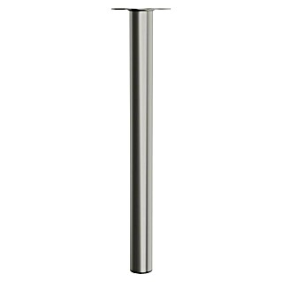 Walteco Möbelfuß (L x B x H: 6 x 6 x 70 cm, Ø x H: 6 x 70 cm, Traglast: 75 kg, Stahl, Nickel)