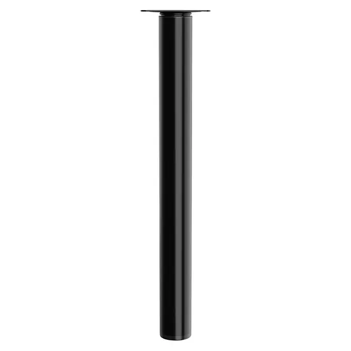 Walteco Teleskop-Möbelfuß - B x L: 3 x 3 cm, Durchmesser: 3 cm, Höhenverstellung: 30 cm - 50 cm, Traglast: 30 kg, Stahl, Schwarz - Schwarze Tischbeinverlängerung mit quadratischer Montageplatte für eine stabile und elegante Tischbasis. Vielseitig und robust für verschiedene Tischdesigns.
