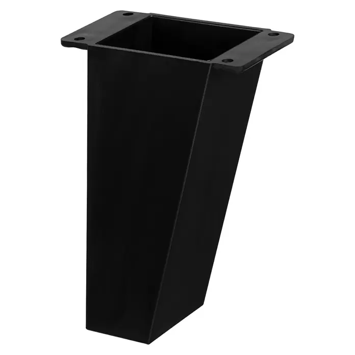 Walteco Möbelfuß Killo - L x B x H: 7,9 x 4,2 x 12 cm, Traglast: 250 kg, Kunststoff, Schwarz - Elegantes schwarzes Möbelbein mit quadratischer Montageplatte. Ein modernes, konisches Design für stilvolle Möbelprojekte.