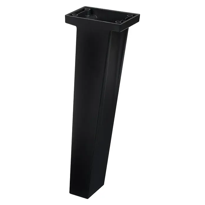 Walteco Möbelfuß Techo - L x B x H: 8,4 x 5,2 x 27 cm, Traglast: 150 kg, Kunststoff, Schwarz - Schwarzes, schräges Möbelbein aus Kunststoff mit quadratischem Montagekopf zur einfachen Befestigung unter Möbelstücken.