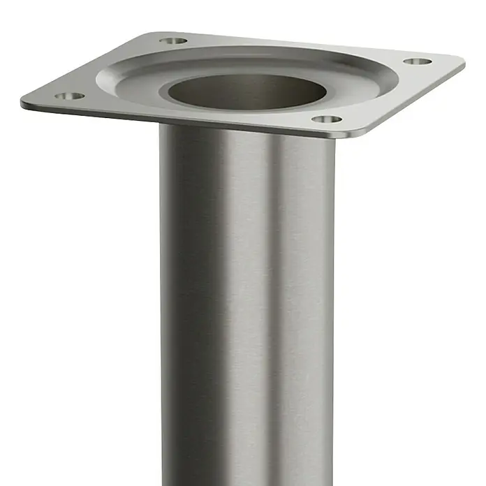 Walteco Möbelfuß - L x B x H: 3 x 3 x 40 cm, Ø x H: 3 x 40 cm, Traglast: 50 kg, Stahl, Nickel - Metallfuß für Möbel. Die robuste Metallkonstruktion sorgt für einen stabilen Halt und eine moderne Optik. Ideal für Tische und andere Möbelstücke.