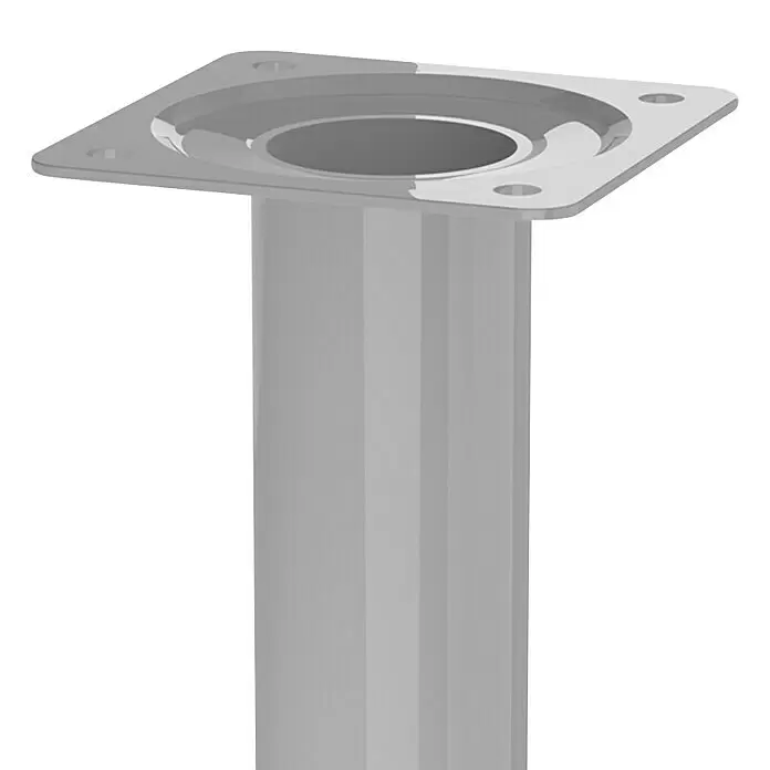 Walteco Möbelfuß - L x B x H: 3 x 3 x 30 cm, Ø x H: 3 x 30 cm, Traglast: 50 kg, Stahl, Grau - Detailaufnahme