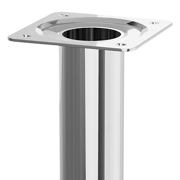 Walteco Möbelfuß - L x B x H: 3 x 3 x 25 cm, Ø x H: 3 x 25 cm, Traglast: 50 kg, Stahl, Silber - Detailaufnahme