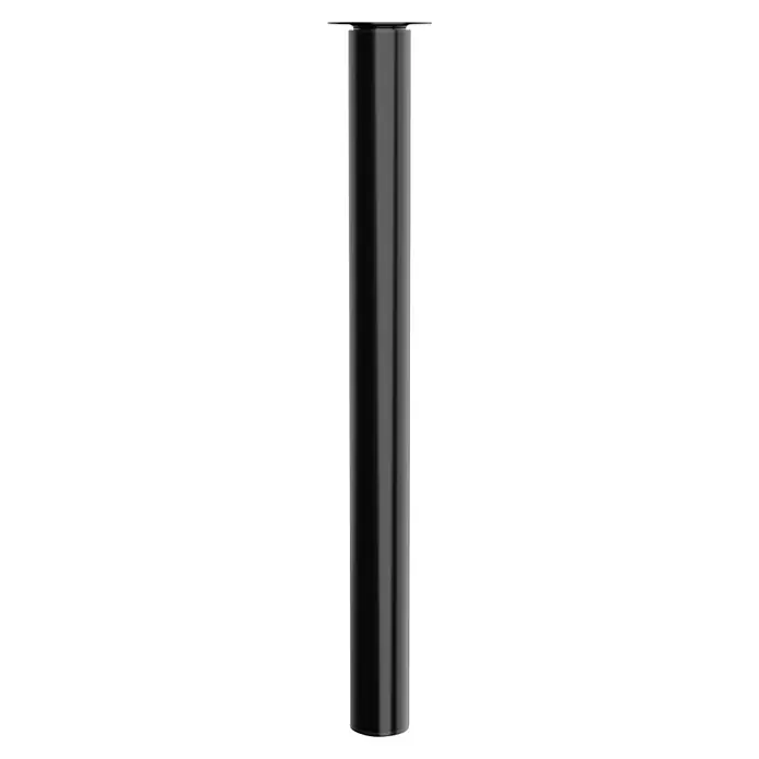Walteco Teleskop-Möbelfuß - B x L: 6 x 6 cm, Höhenverstellung: 70 cm - 110 cm, Traglast: 80 kg, Stahl, Schwarz, Rund - Das schlanke, moderne Design dieses schwarzen Tischbeins aus Metall verleiht jedem Möbelstück einen Hauch von Eleganz.