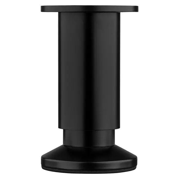 Walteco Teleskop-Möbelfuß - B x L: 3,8 x 3,8 cm, Durchmesser: 3,8 cm, Höhenverstellung: 10 cm - 11,5 cm, Traglast: 250 kg, Aluminium, Schwarz - Schwarzer höhenverstellbarer Möbelbein-Ersatz für Sofas und Schränke, ideal zur Anpassung & Stabilisierung Ihrer Möbelstücke.