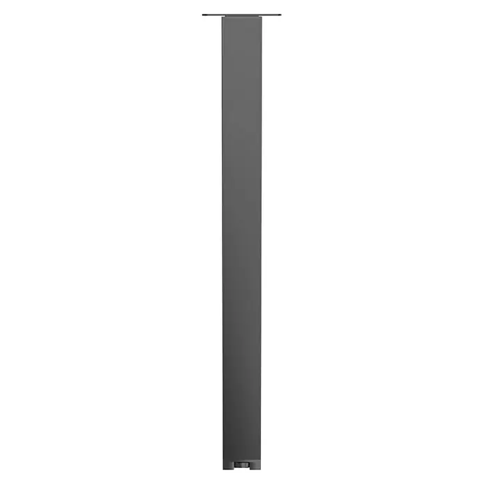 Walteco Teleskop-Möbelfuß - B x L: 6 x 6 cm, Höhenverstellung: 70 cm - 110 cm, Traglast: 80 kg, Stahl, Schwarz, Eckig - Nahaufnahme einer stilvollen, länglichen, grauen Lampe mit minimalistischem Design, perfekt für modernes Interieur.