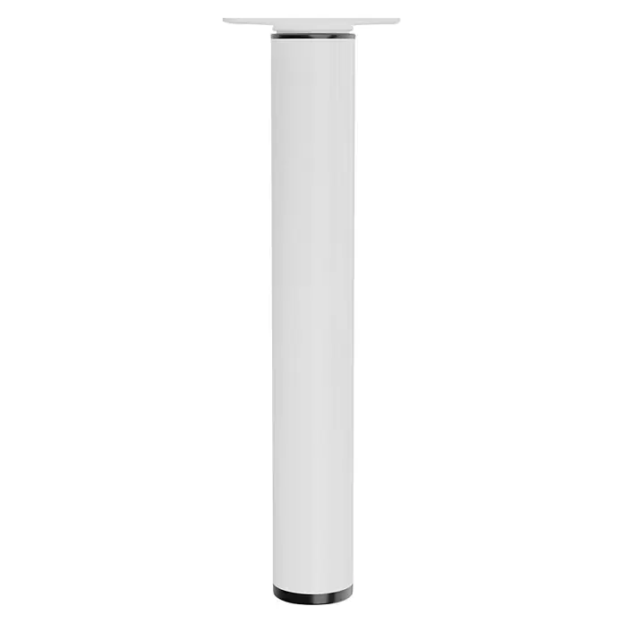 Walteco Teleskop-Möbelfuß - B x L: 3 x 3 cm, Durchmesser: 3 cm, Höhenverstellung: 21 cm - 35 cm, Traglast: 30 kg, Stahl, Weiß - Elegantes, schlankes Möbelbein in Weiß mit schmalem schwarzen Sockel für moderne Inneneinrichtung. Perfekt für Tische und Schränke.