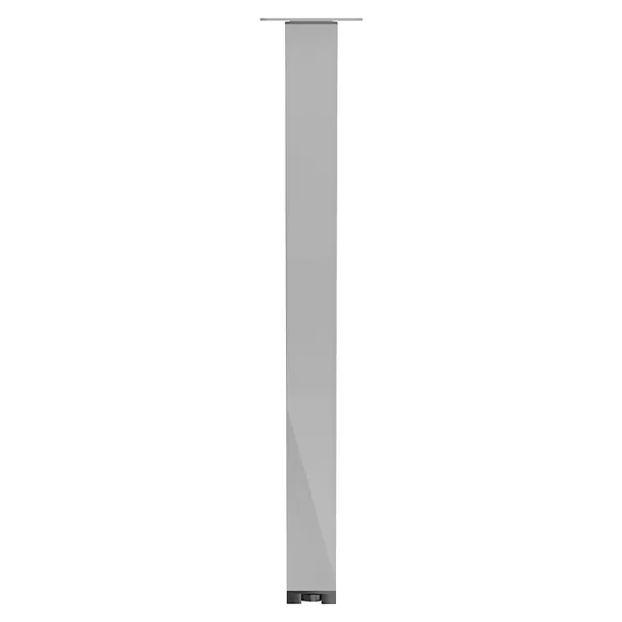 Walteco Teleskop-Möbelfuß - B x L: 6 x 6 cm, Höhenverstellung: 70 cm - 110 cm, Traglast: 80 kg, Stahl, Grau, Eckig - Bild eines modernen, grauen Möbelfußes mit einer flachen, rechteckigen Basis für eine stabile Befestigung und stilvolle Optik.