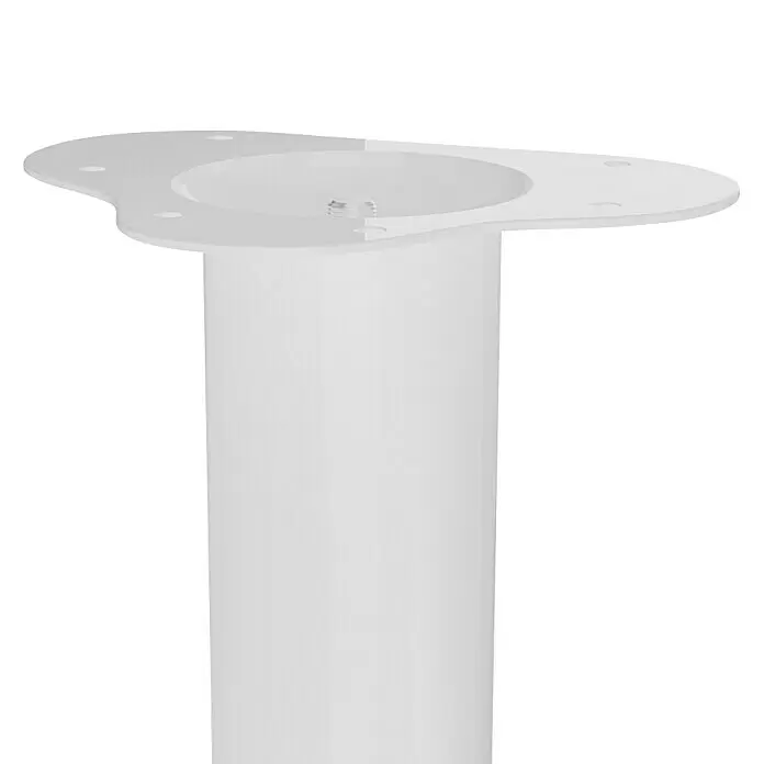 Walteco Möbelfuß - L x B x H: 6 x 6 x 40 cm, Ø x H: 6 x 40 cm, Traglast: 75 kg, Stahl, Weiß - Detailaufnahme