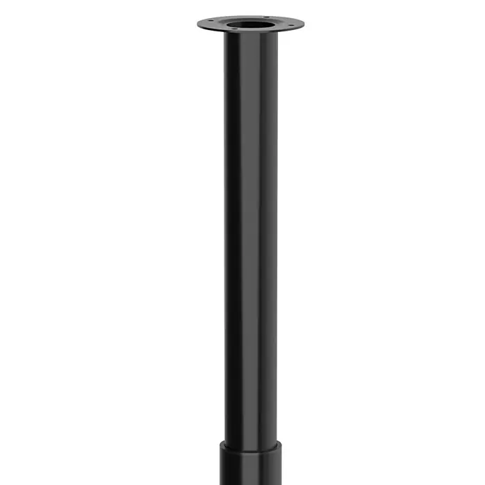 Walteco Teleskop-Möbelfuß - B x L: 6 x 6 cm, Höhenverstellung: 70 cm - 110 cm, Traglast: 80 kg, Stahl, Schwarz, Rund - Schwarze Tischsäule mit runder Montageplatte zur Befestigung einer Tischplatte. Ideal für DIY-Projekte und moderne Möbeldesigns.