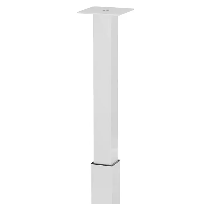 Walteco Teleskop-Möbelfuß - B x L: 6 x 6 cm, Höhenverstellung: 70 cm - 110 cm, Traglast: 80 kg, Stahl, Weiß, Eckig - Weißer, höhenverstellbarer Tischfuß für moderne Büros. Robuste Konstruktion für Stabilität und einfache Anpassung der Tischhöhe.